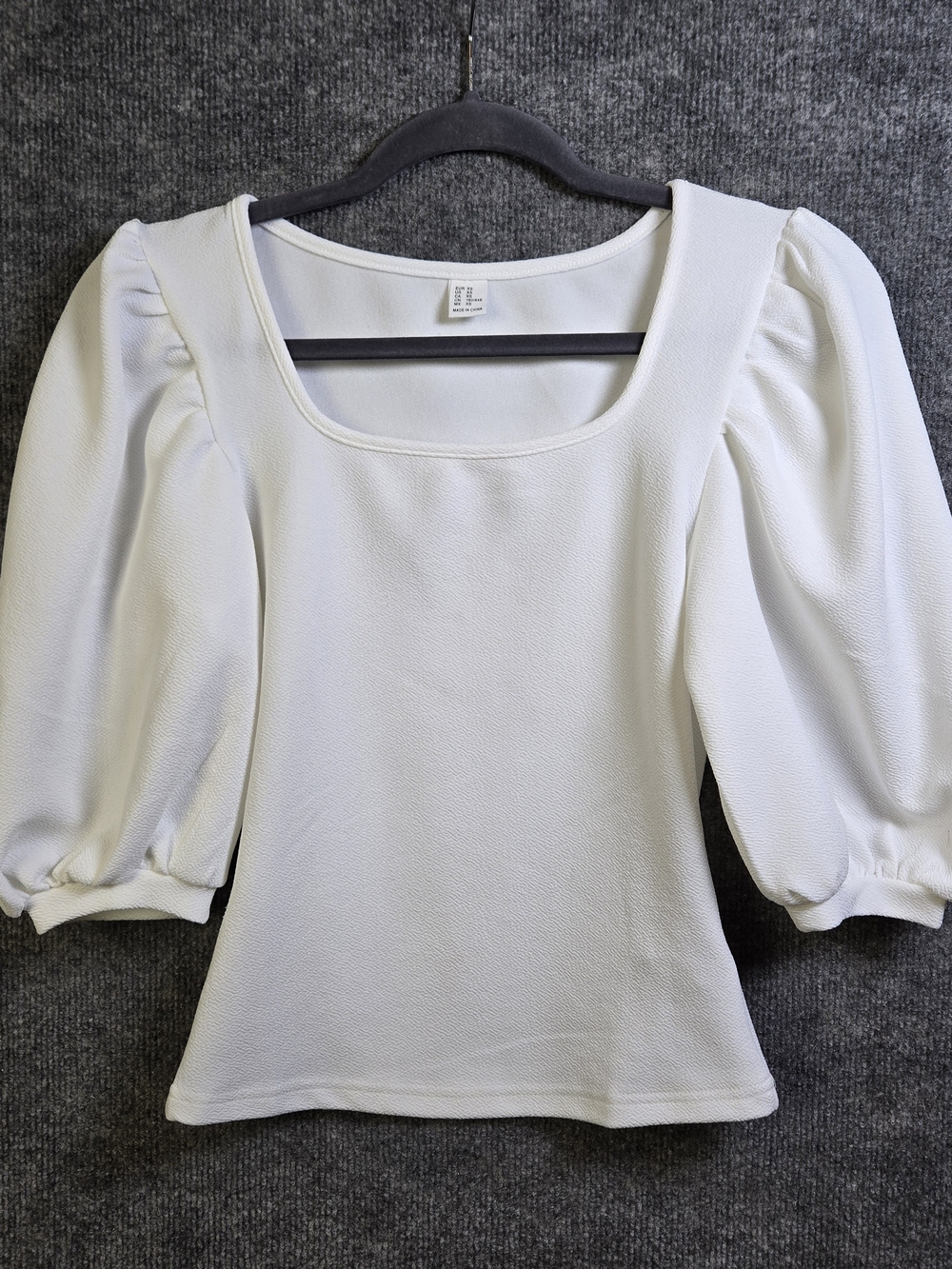 Shein Top Womens XS White Chiffon Puff Sleeve Romantic Renaissance